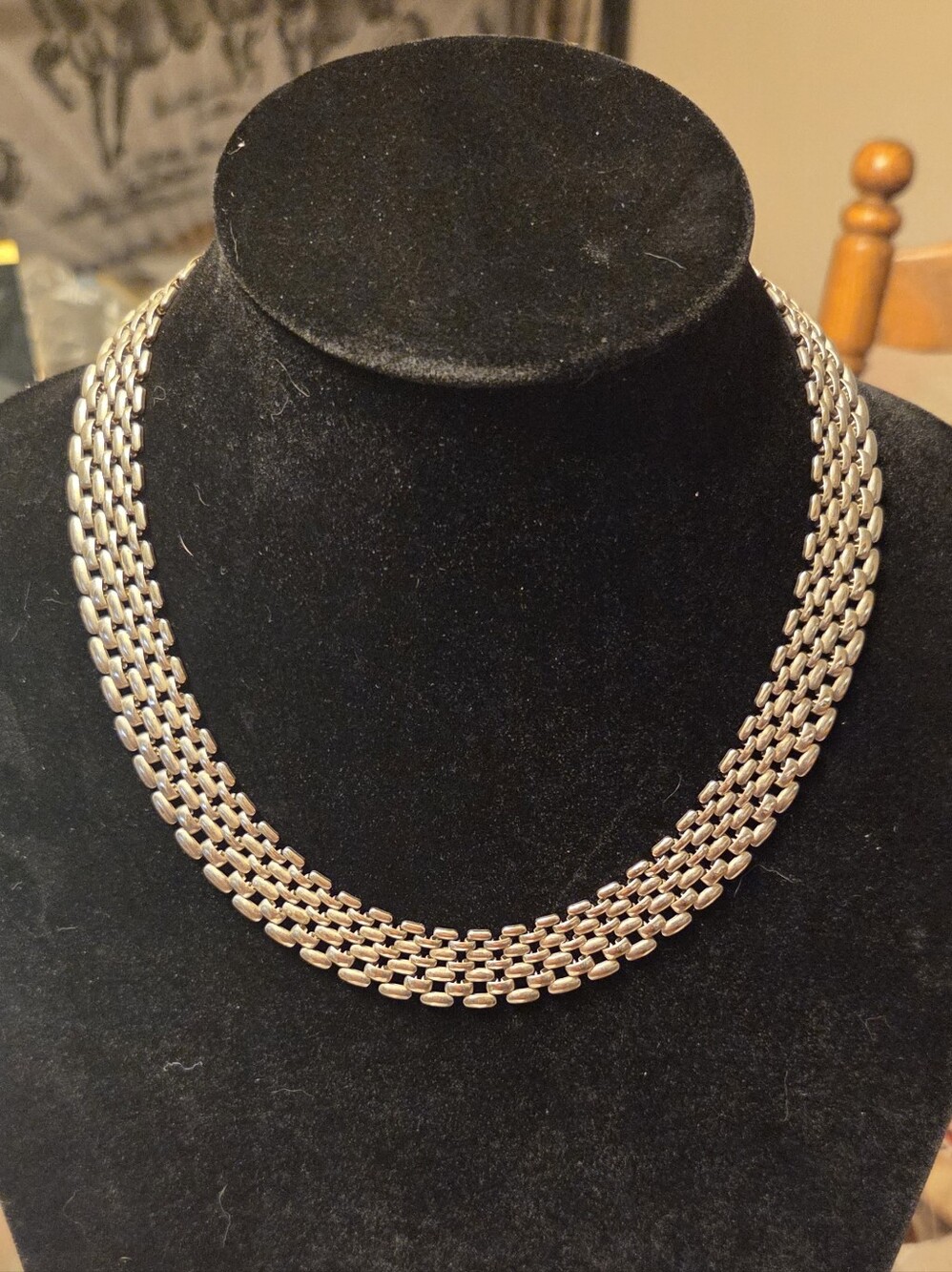 Vintage Silver Mesh Necklace